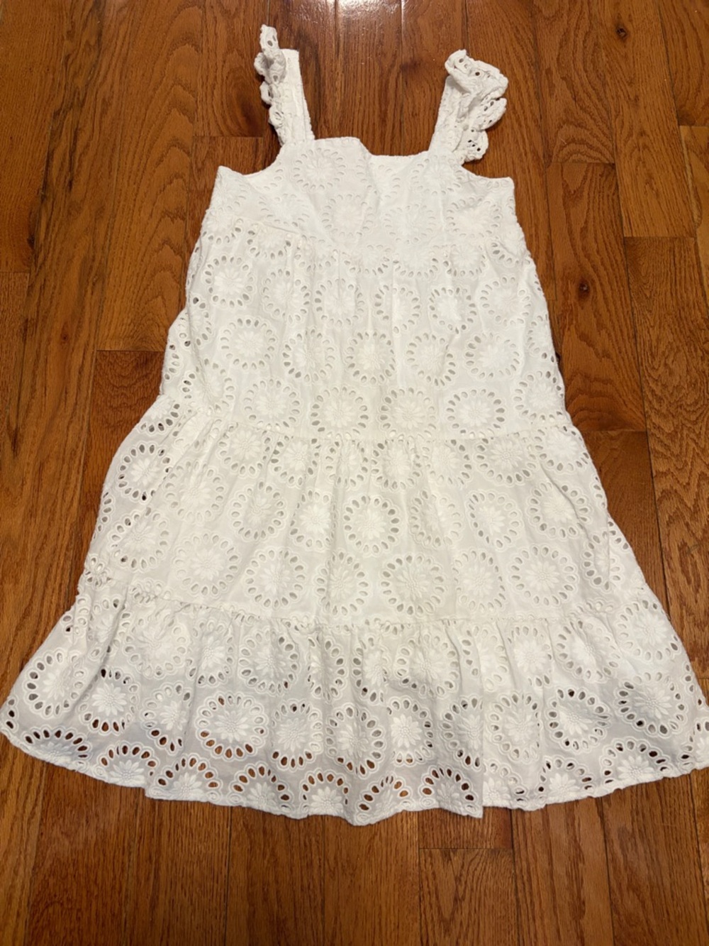 Vineyard Vines White Eyelet Sundress for Girls - Sleeveless Ruffle Strap